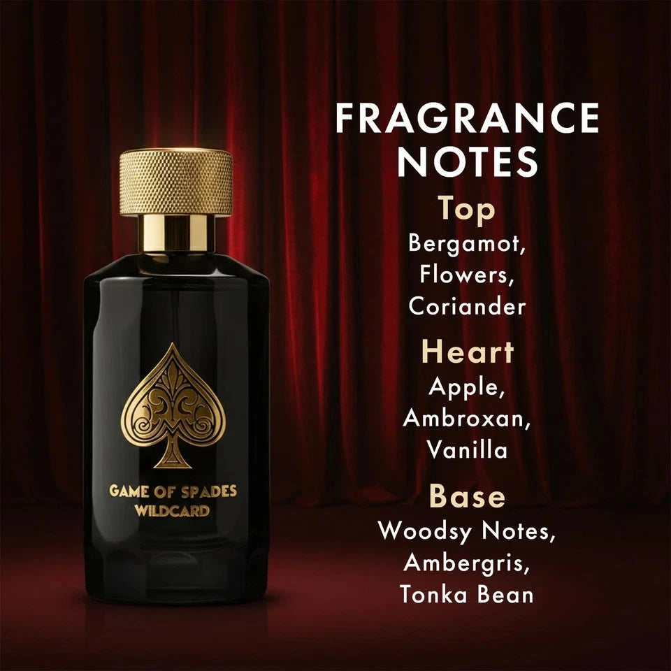 Jo Milano Game of Spades Wildcard Parfum for Men & Women – 3.4 oz (100ml) Luxury Unisex Fragrance